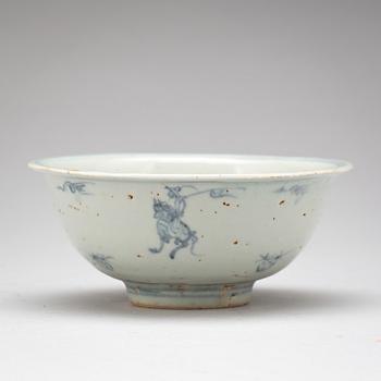 SKÅL, porslin, Sydostasien, troligen 15/1600-tal.