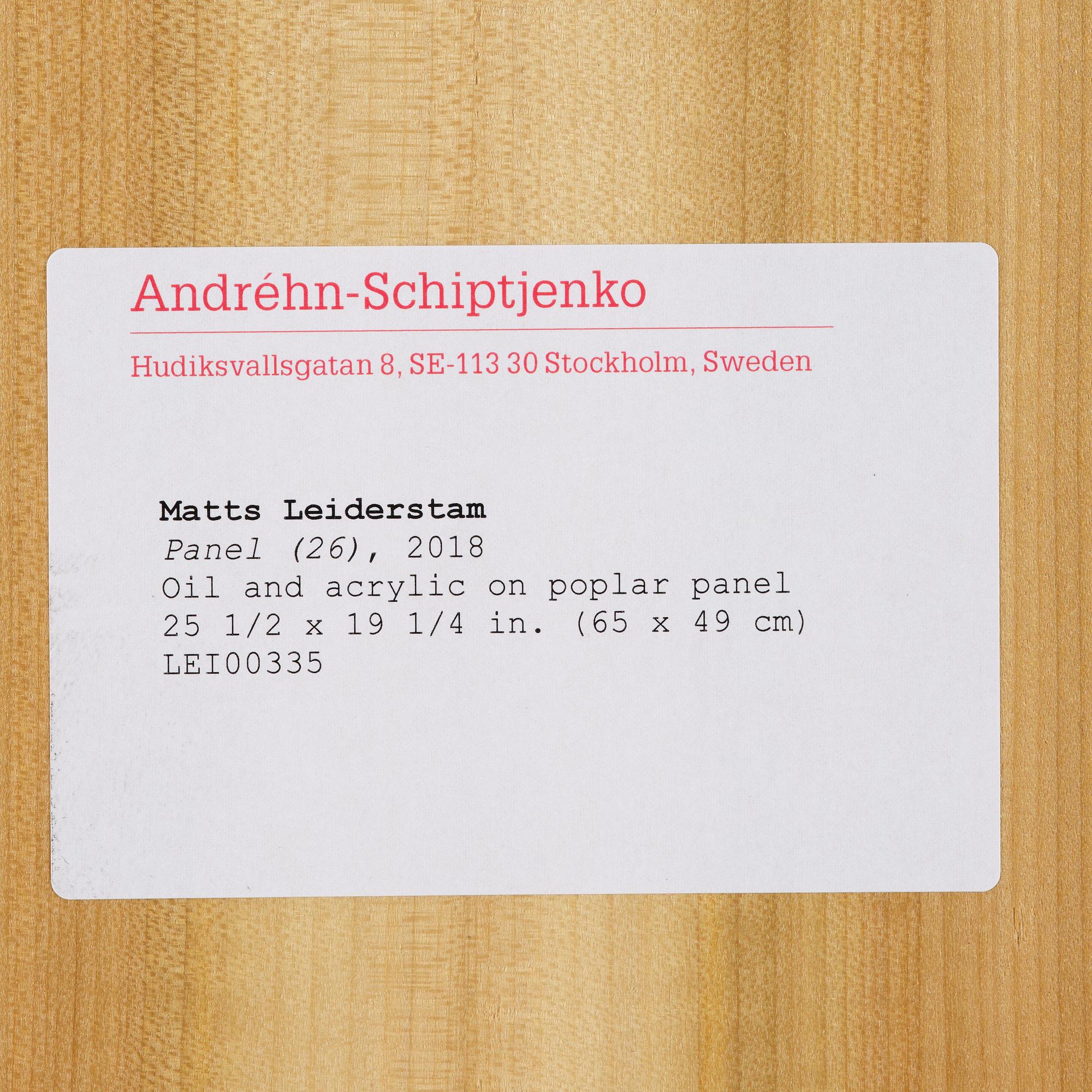 Matts Leiderstam, "Panel (26)".