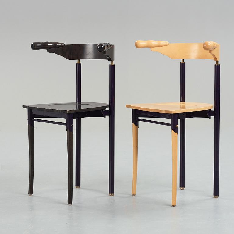 BOREK SIPEK, stolar, 2 st "Jansky", Driade, Italien, efter 1986.