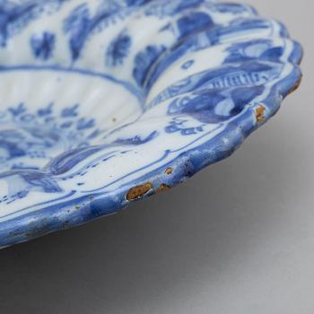 A German faience 'buckel platte', 18th Century.