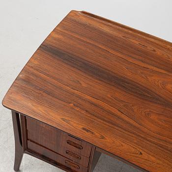 A rosewood-veneered desk, HP Hansen, Denmark, 1950's/60's.