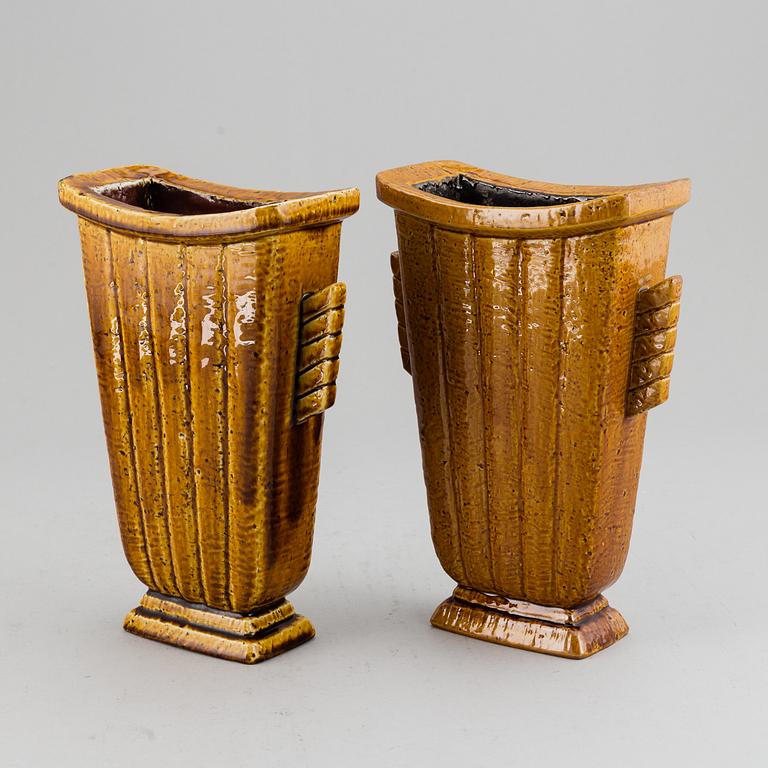 GUNNAR NYLUND, two stoneware vases, Rörstrand, Sweden, mid 20th century.