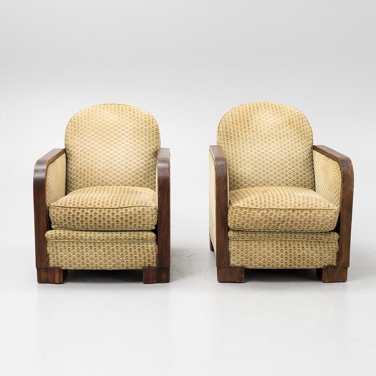A pair of Art Déco armchairs, 1920's/30's.