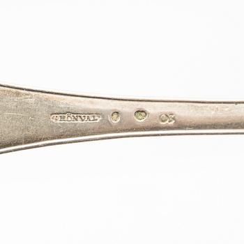 Forks and spoons, 9+7 pcs, Stockholm, 18th-19th century.