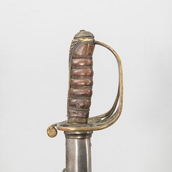 A British officer's sword, 1822 pattern, with scabbard.