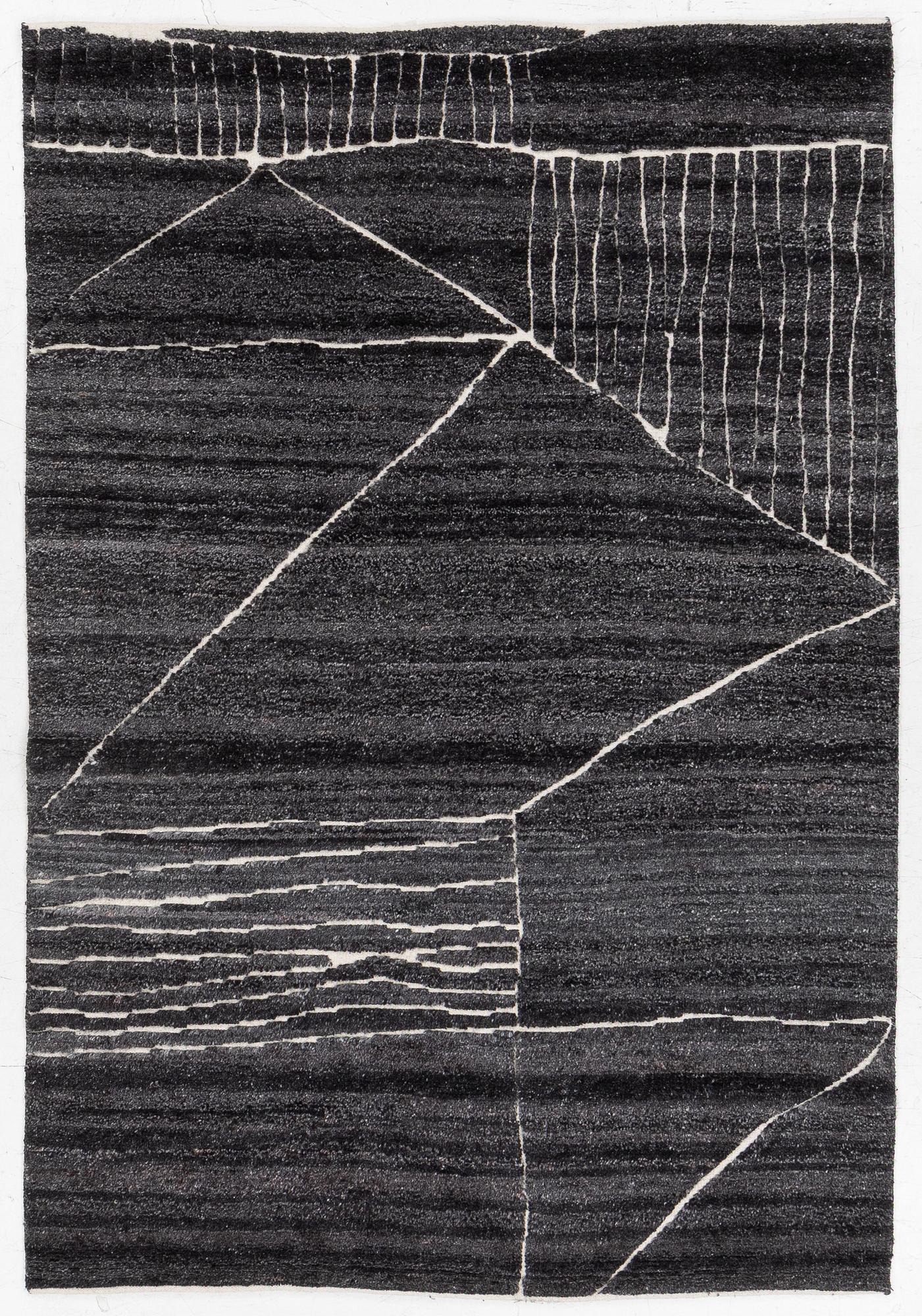 Rug, India, "Fields, Landscape". approx. 205 x 143 cm.
