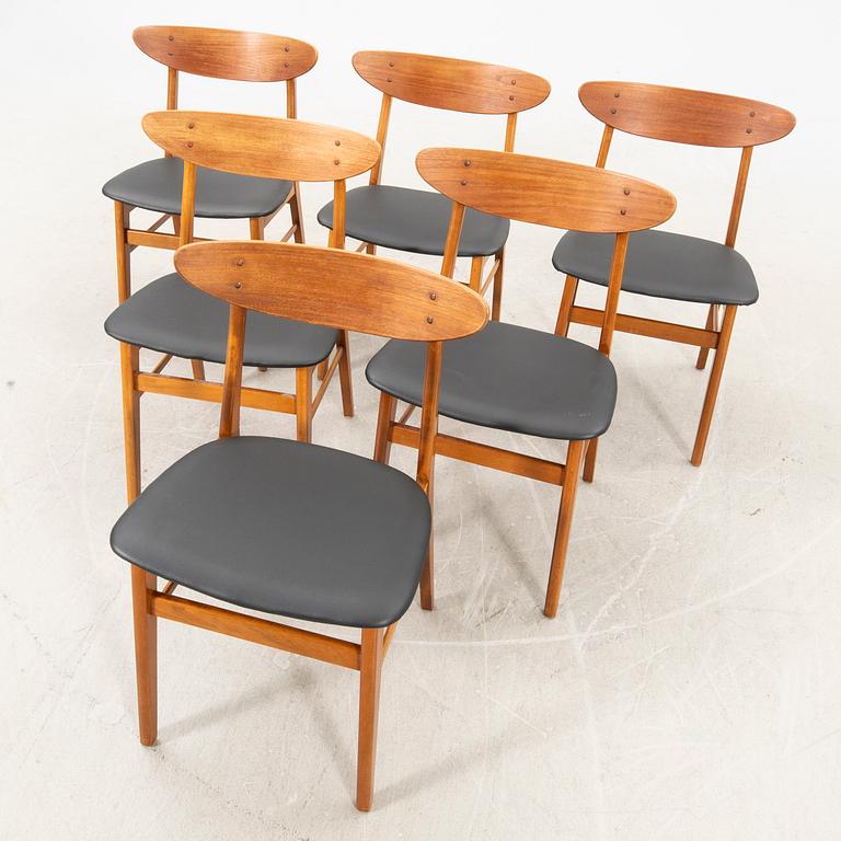 Chairs, 6 pcs, Farstrup, Denmark, 1960s.