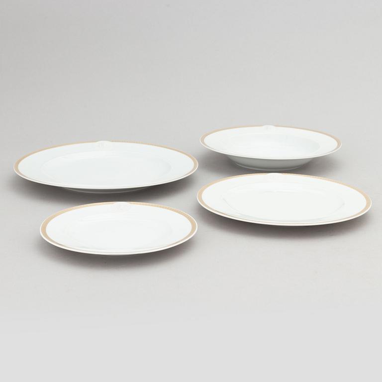 Versace, tableware, 29 pcs, porcelain, "Ikarus Medallion Méandre d'Or", Rosenthal.