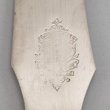 A set of Swedish Art Nouveau carving cutlery, mark of  B Erlandson, Kristianstad 1912.