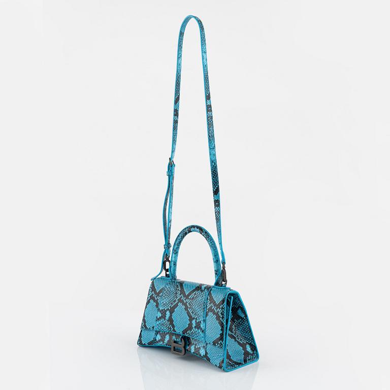 Balenciaga, A snakeskin Embossed Leather 'Hourglass Small' bag.