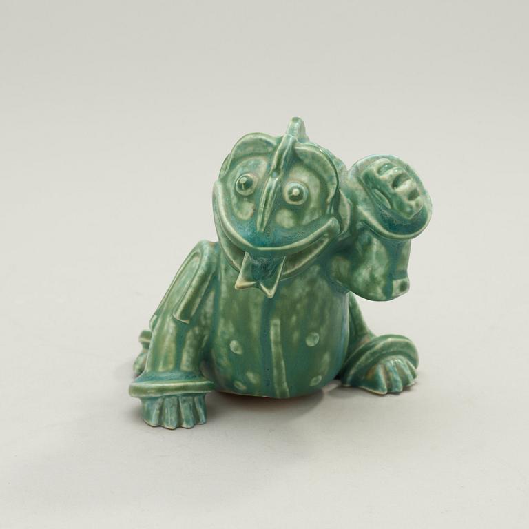 A Wilhelm Kåge stoneware figure of a dragon, Gustavsberg 1940's.