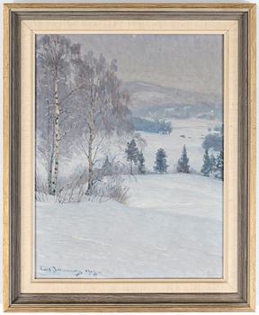 CARL JOHANSSON, olja på pannå. Signerad och daterad 1913.