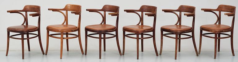 STOLAR, 6 st, sk "Cattelinstolen", original, formgivna av Axel Kandell för Gemla 1948.