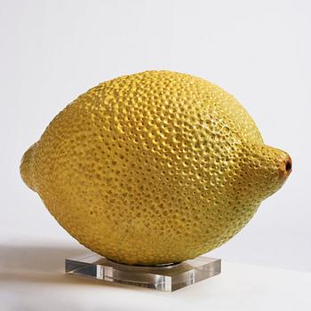 Hans Hedberg, a large faience sculpture of a lemon, Biot, France, early 1990s.