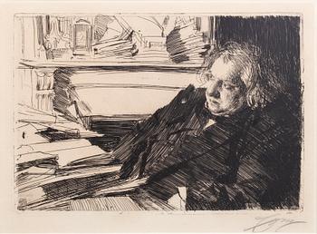 Anders Zorn, etsning, 1892, signerad.