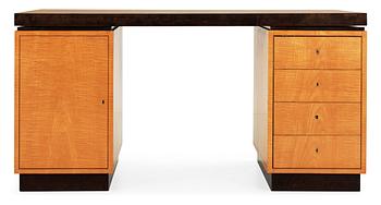 An Axel-Einar Hjorth 'Corall' birch desk by NK, Nordiska Kompaniet 1930's.