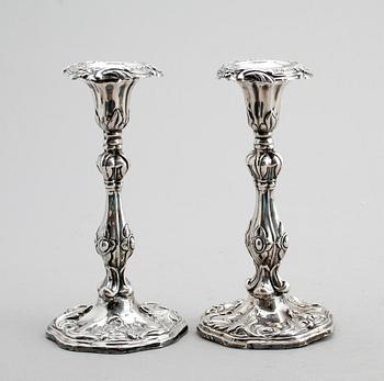 LJUSSTAKAR, 1 par, silver, CT Öhman, Piteå 1854.