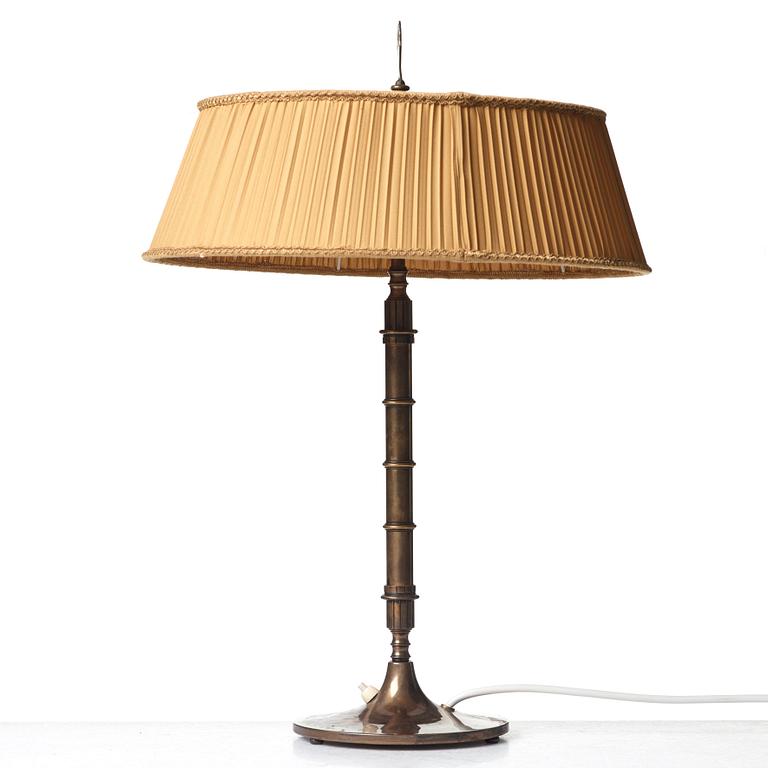 Harald Elof Notini, a Swedish Grace bronze table lamp for Böhlmarks 1930's.