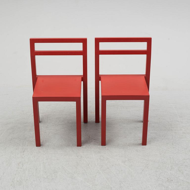 BORIS BERLIN/POUL CHRISTIANSEN, bord med två stolar, "Non", Komplot design, Källemo.