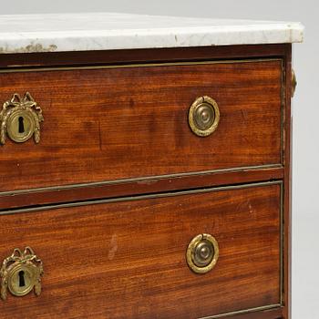 A late Gustavian mahogany commode, Stockholm, late 18th century.