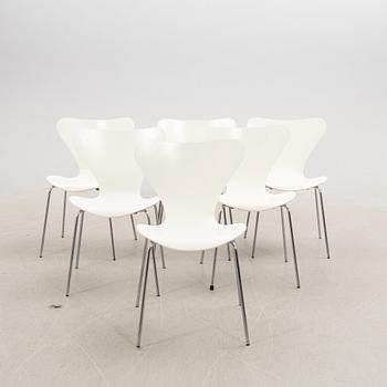 Arne Jacobsen, Chairs 6 pcs, "The Seven" for Fritz Hansen Denmark 1979.