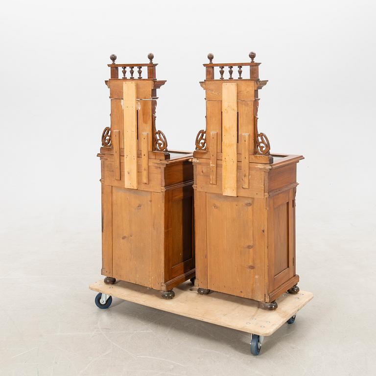 Bedside tables, a pair, Neo-Renaissance, circa 1900.