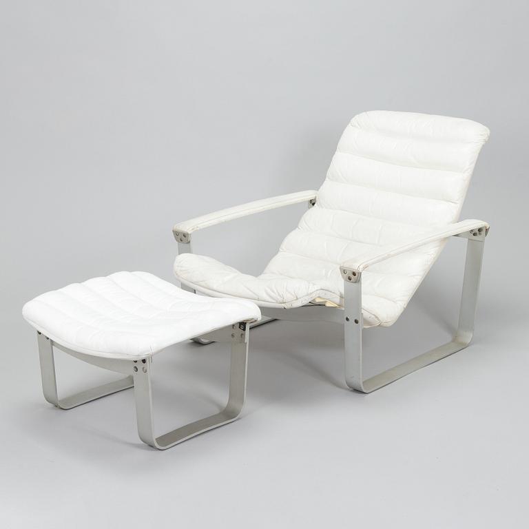Ilmari Lappalainen, a "Pulkka" easy chair and ottoman for Asko, designed year 1968.
