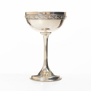 C.G. Hallberg, Bowl on foot, silver, Stockholm 1911.