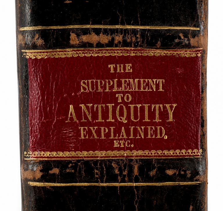 BOK, "The supplement to Antiquity explained and represented in Sculptures..." av Montfaucon, London 1725.