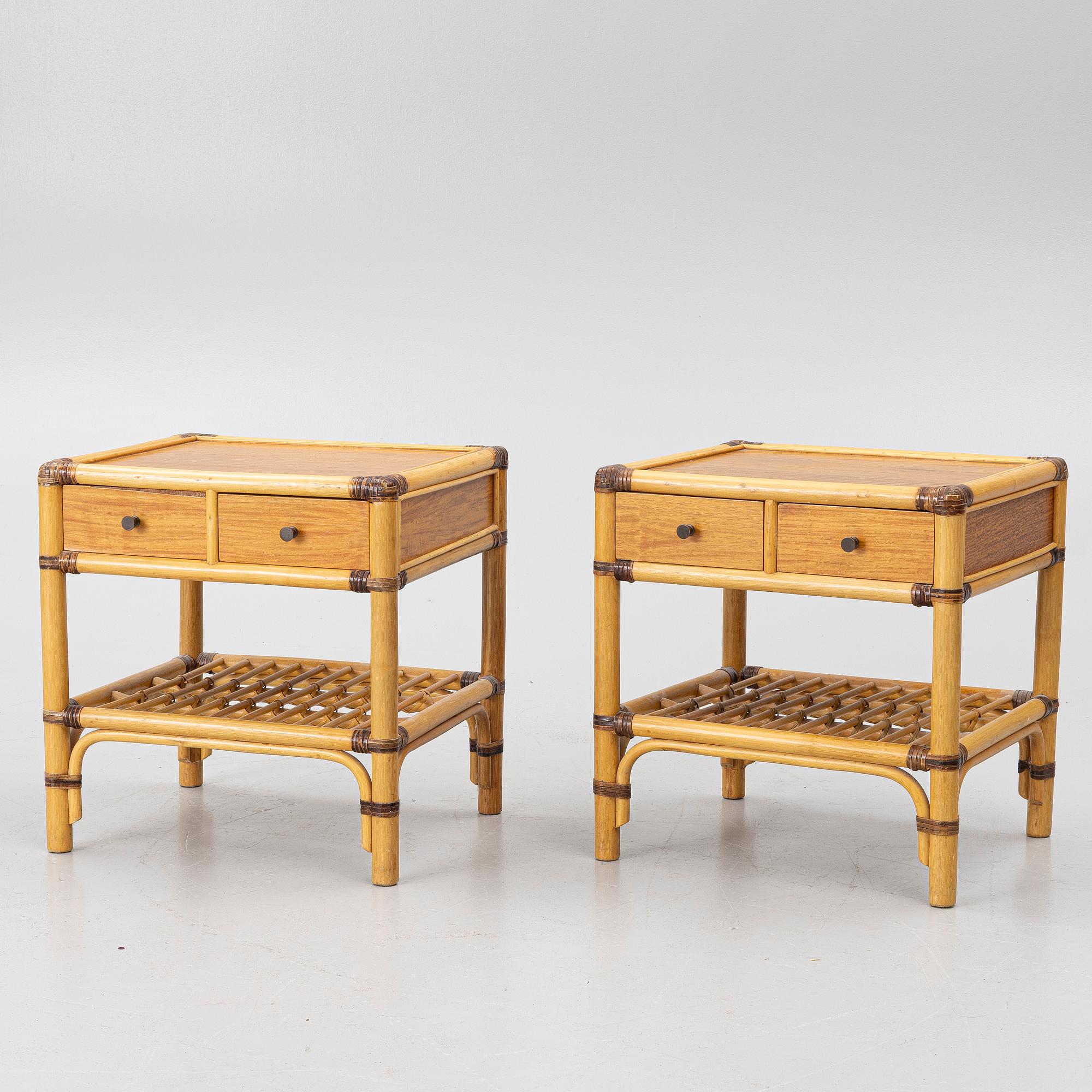Kenneth Bergenblad, Bedside tables, a pair, “Manilla”, Dux.