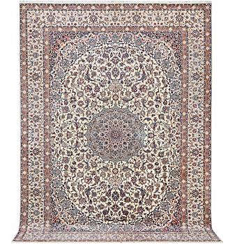 A carpet, Nain, part silk, 6 laa, c. 343 x 252 cm.