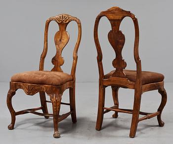 STOLAR, två st, Lindome, rokoko, 1700-talets andra hälft.