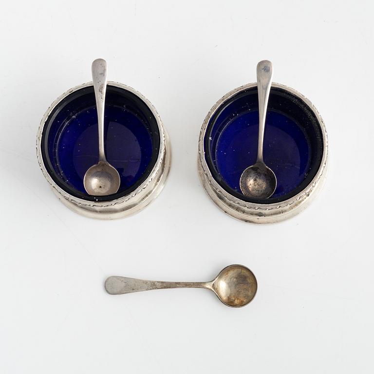 William Neale & Son Ltd, a 7-piece silver spice set, Birmingham, England, 1931.