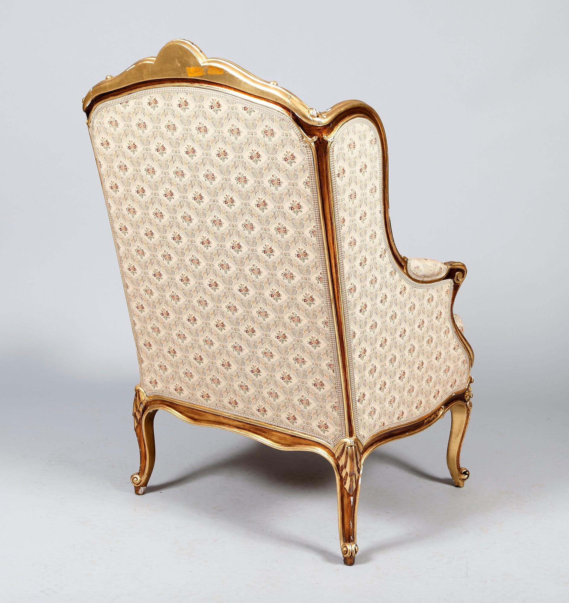 FÅTÖLJ, rokokostil, 1900-talets första hälft.