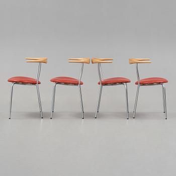 Hans J. Wegner, stolar, 4 st "JH 701", Johannes Hansen, Danmark.