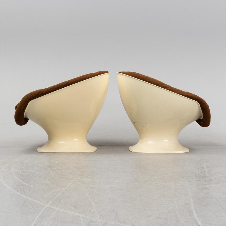 Team Tillberg, a pair of easy chairs, model 'Apollo' Overman AB, Tranås, Sweden 1970's.
