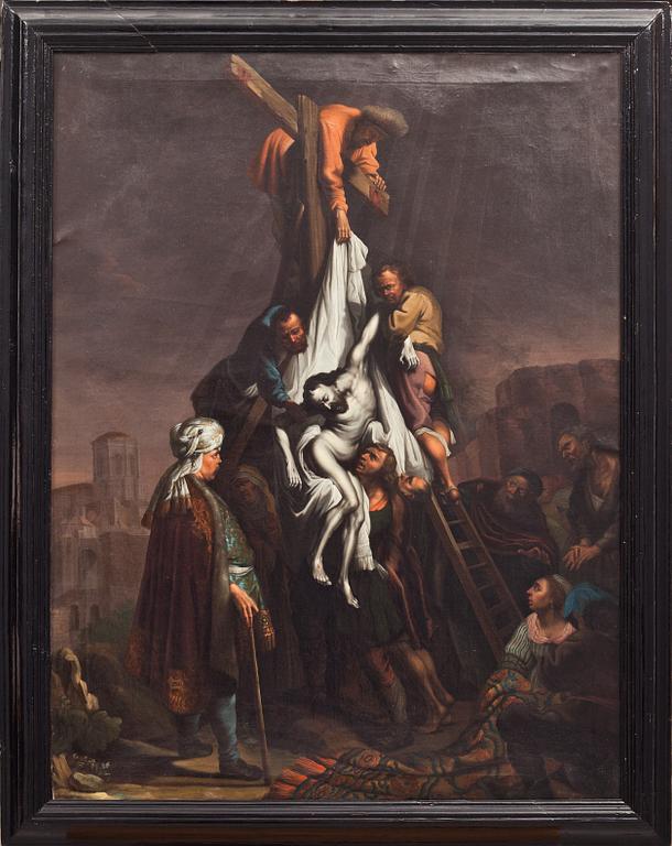 REMBRANDT HARMENSZ VAN RIJN, kopia efter, oljemålning på duk, monogramsignerad. 16/1700-tal.