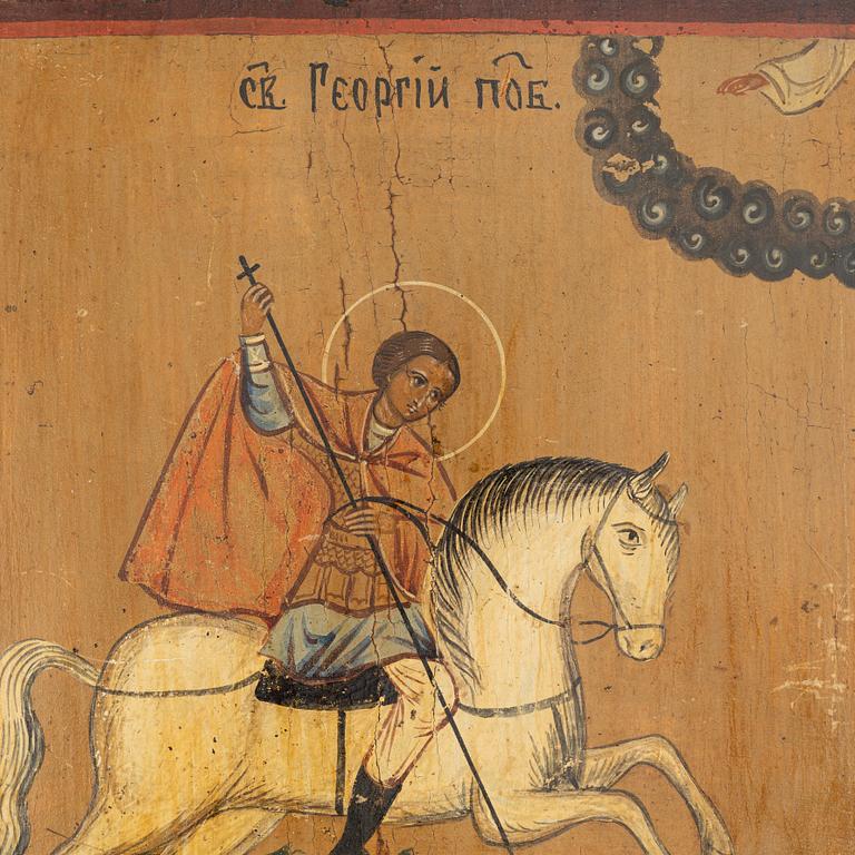 A Russian icon, tempera on panel, 19th century.