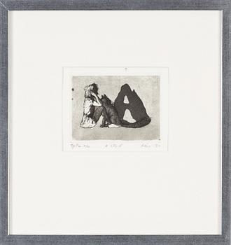 Outi Heiskanen, etching, signed and dated -80, Tpl'a 7/10.