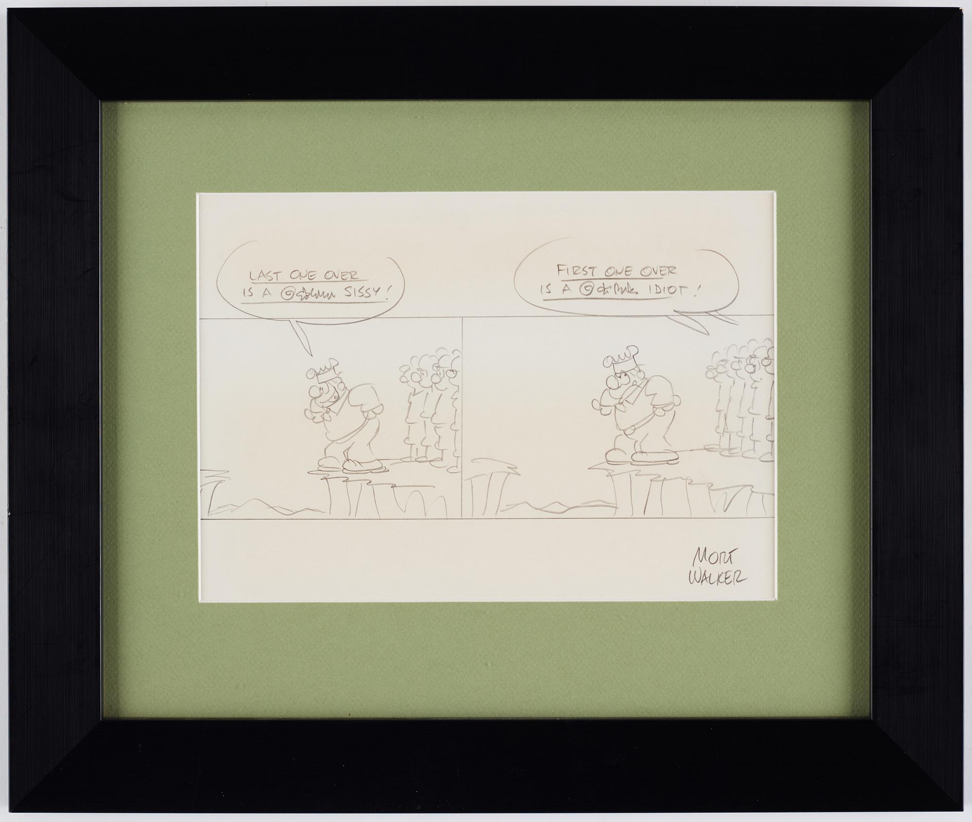 MORT WALKER, pencil drawing, signed.
