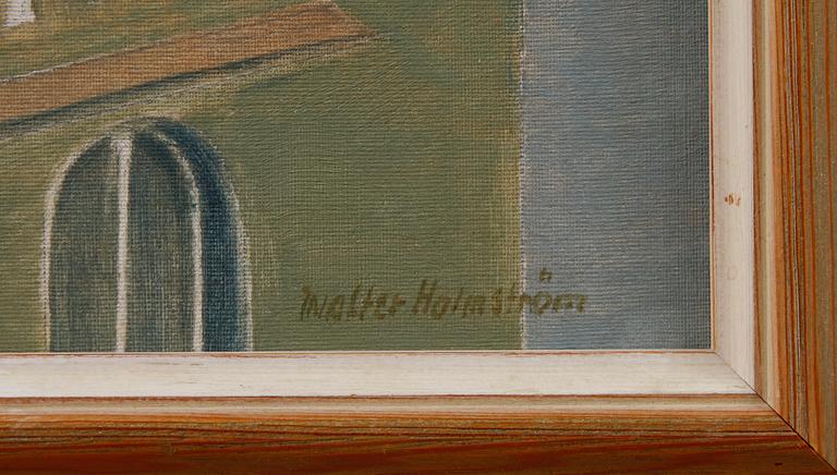 OKÄND KONSTNÄR, 2 st olja på duk, sign Walter Holmström.