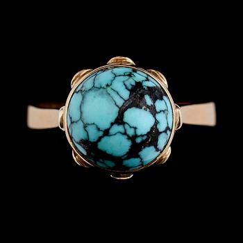 ARMBAND samt RING, 18 k guld. Total vikt ca 6 gram.