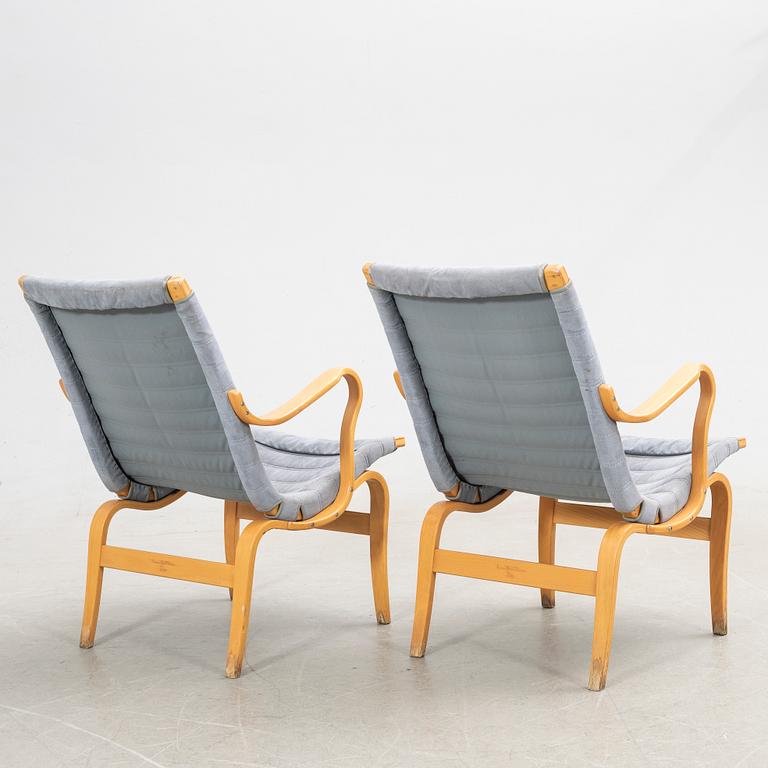 Bruno Mathsson, fåtöljer, ett par, "Eva", DUX, 1900-talets slut.