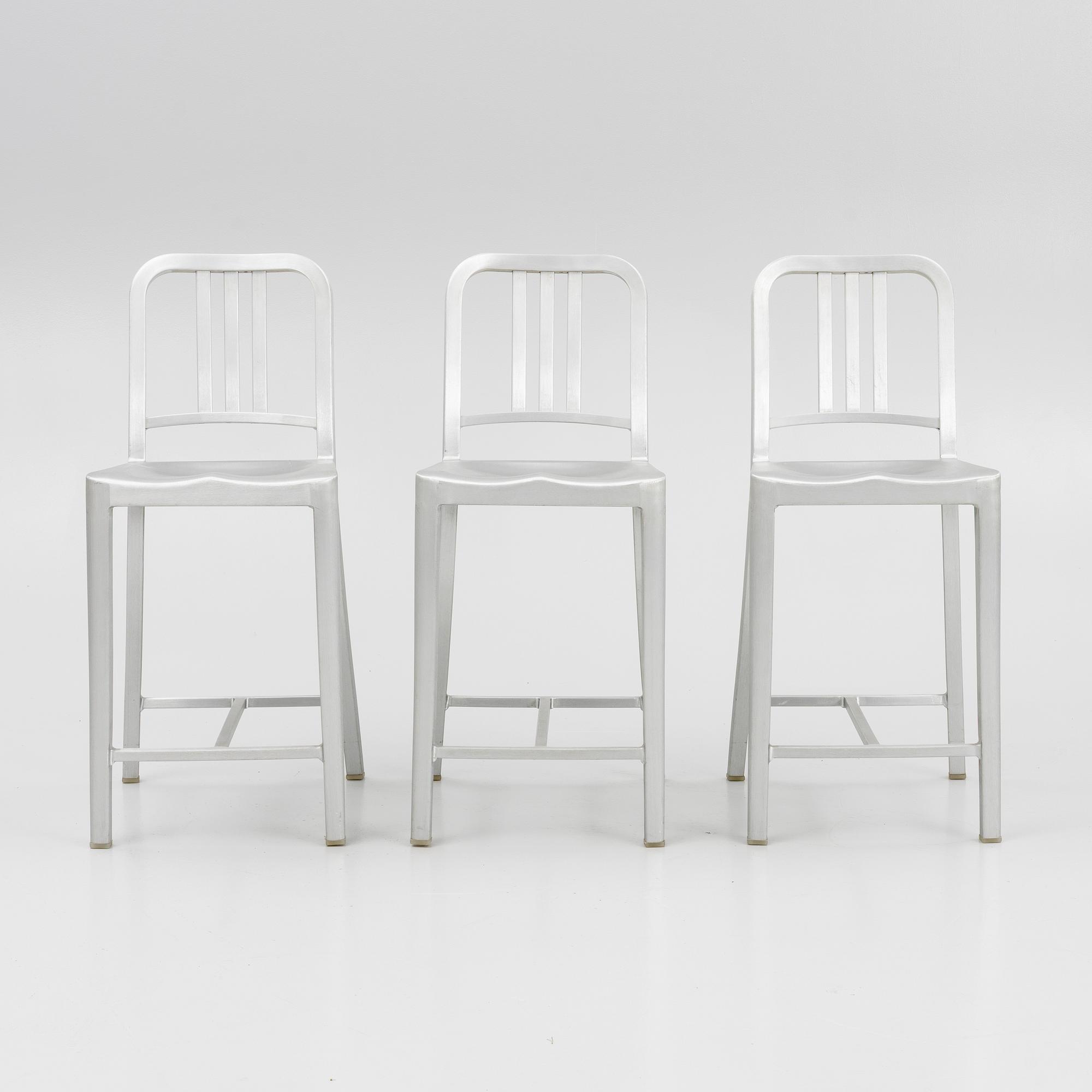 Emeco, three 'Navy counter' stols, 2010's/20's.