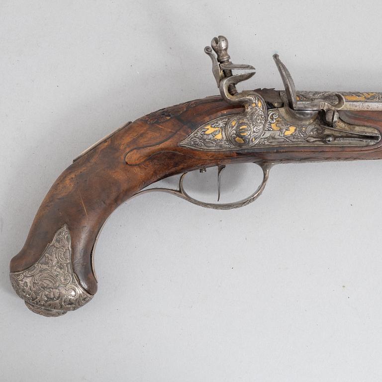 A Pair of flintlock pistols, by Johann Jacob Kuchenreuter, (Regensburg 1709-1783, Royal gunsmith).