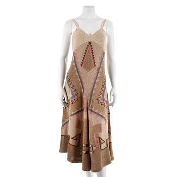 345. RALPH LAUREN, handknitted patterned silk dress, size M.