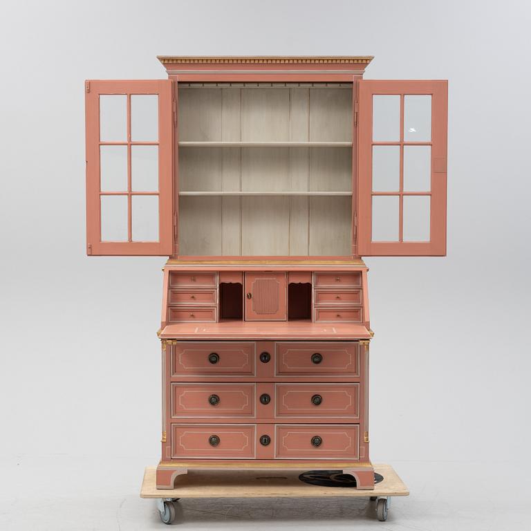 A Gustavian style writing cabinet, end of the 20th Century.