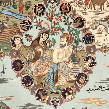 Tabriz carpet semi-antique, approx. 283x170 cm.