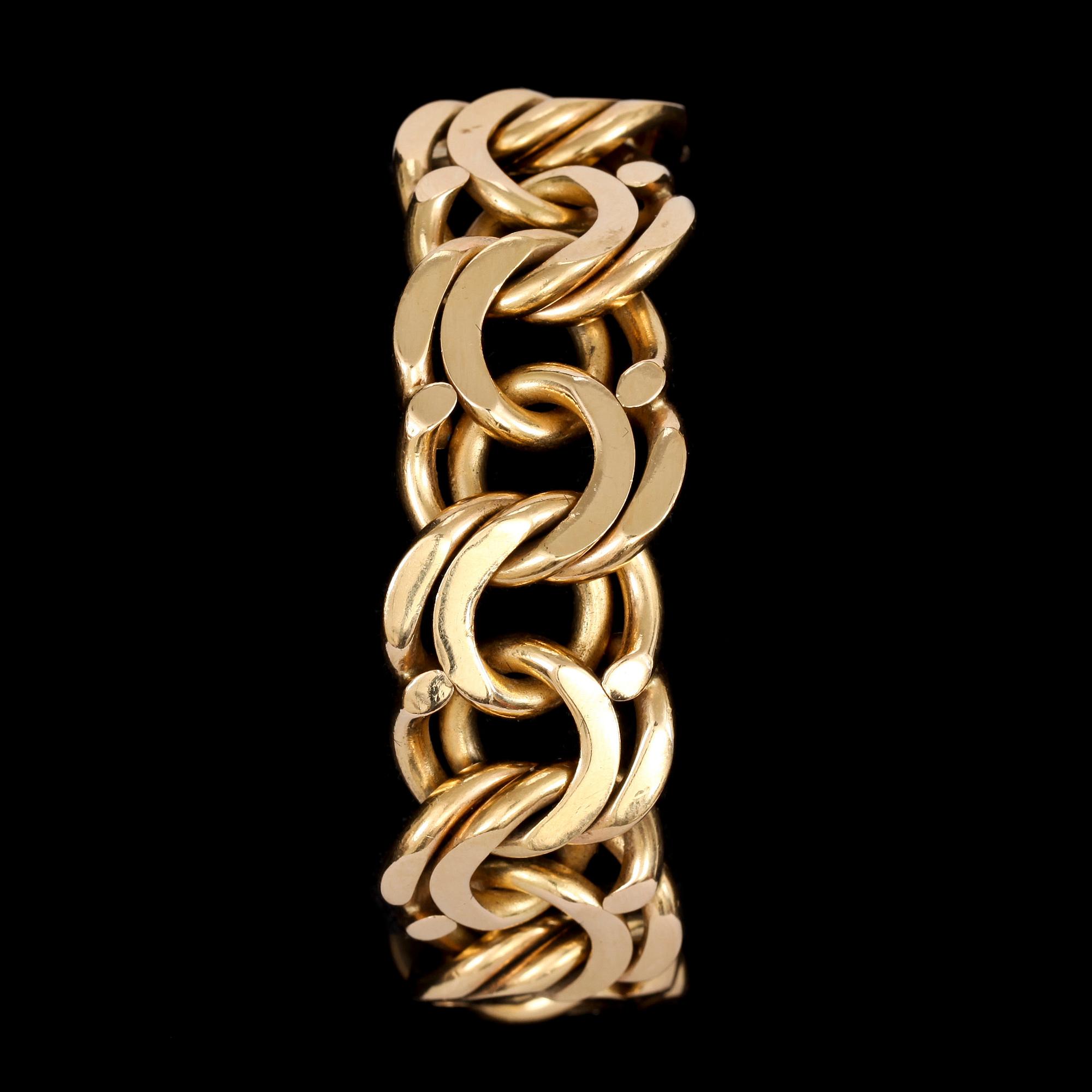 ARMBAND, 18 k guld. L Levér, Stockholm 1959. Vikt 154 g.