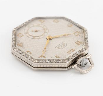 Invicta, Chronometer, pocket watch, platinum/diamonds, 43 mm.